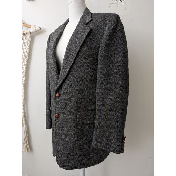 harris tweed 100% pure Scottish wool 50s vintage men's jacket - Picture 2 of 16